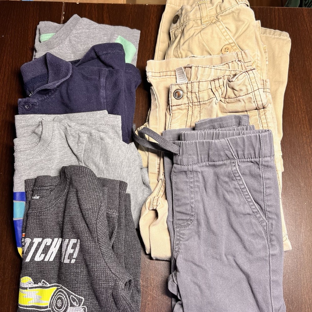 Boys Clothing Everyday Play Lot 4 Tops & 3‎ Pants 4/5T **Read Details